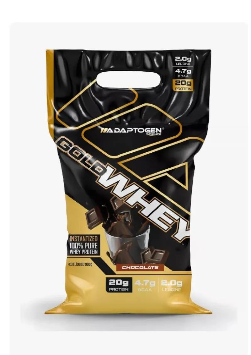 100% GOLD WHEY REFIL CONCENTRADO 900G - ADAPTOGEN SCIENCE SABOR CHOCOLATE