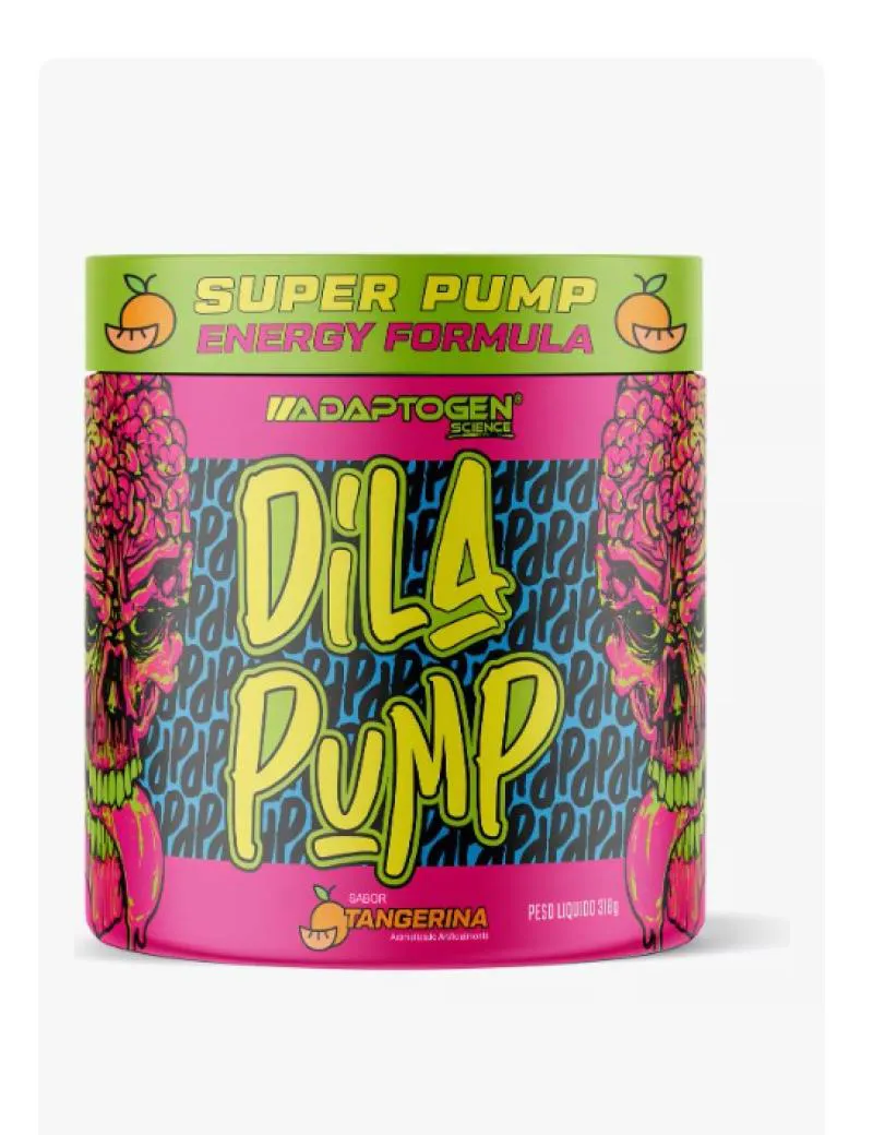 DILA PUMP PRE TREINO SEM CAFEíNA ADAPTOGEN SCIENCE POTE DE 318G SABOR TANGERINA