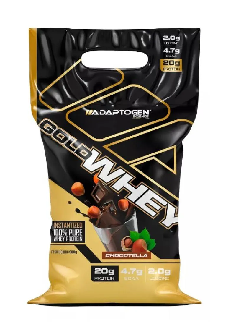 GOLD WHEY 100% WHEY PROTEIN 900G SABOR CHOCOTELLA ADAPTOGEN SABOR CHOCOTELA