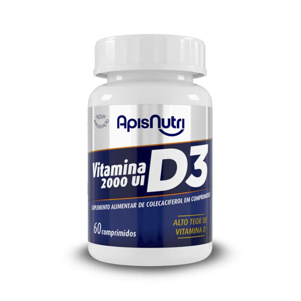 VITAMINA D3 COLECALCIFEROL 2000UI APISNUTRI 60 CáPSULAS