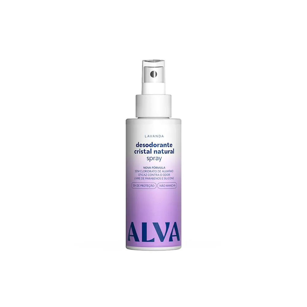 DESODORANTE NATURAL ALVA SPRAY CRISTAL LAVANDA VEGANO 120ML