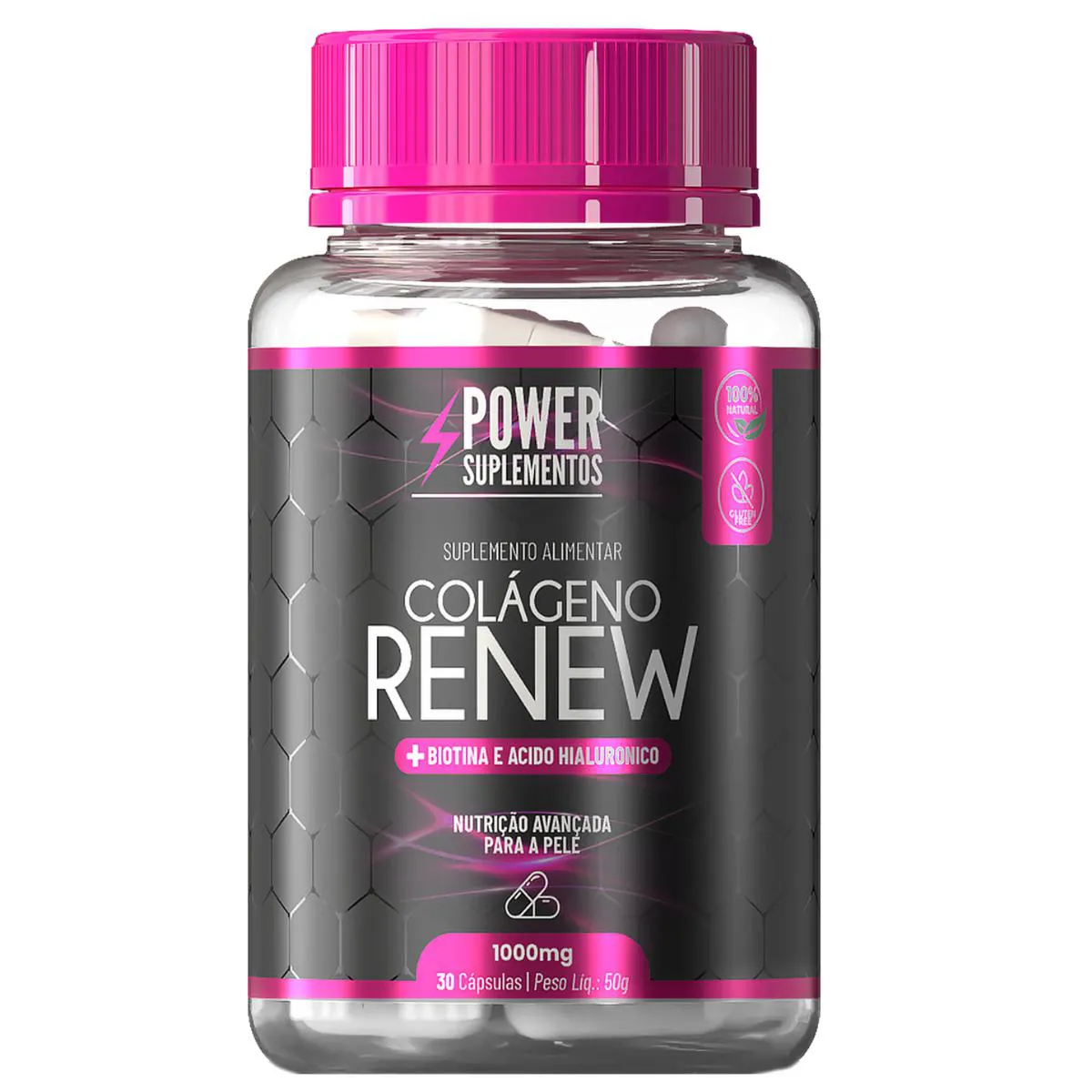 1 COLáGENO VERISOL RENEW PARA FLACIDEZ E ELASTICIDADE DA PELE VITAM A C D E 1000MG REJUVENESCIMENTO Neutro
