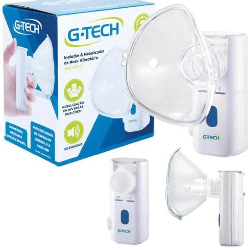NEBULIZADOR SEM FIO RECARREGáVEL INALADOR G-TECH NEBMESH 2 1 Unidade