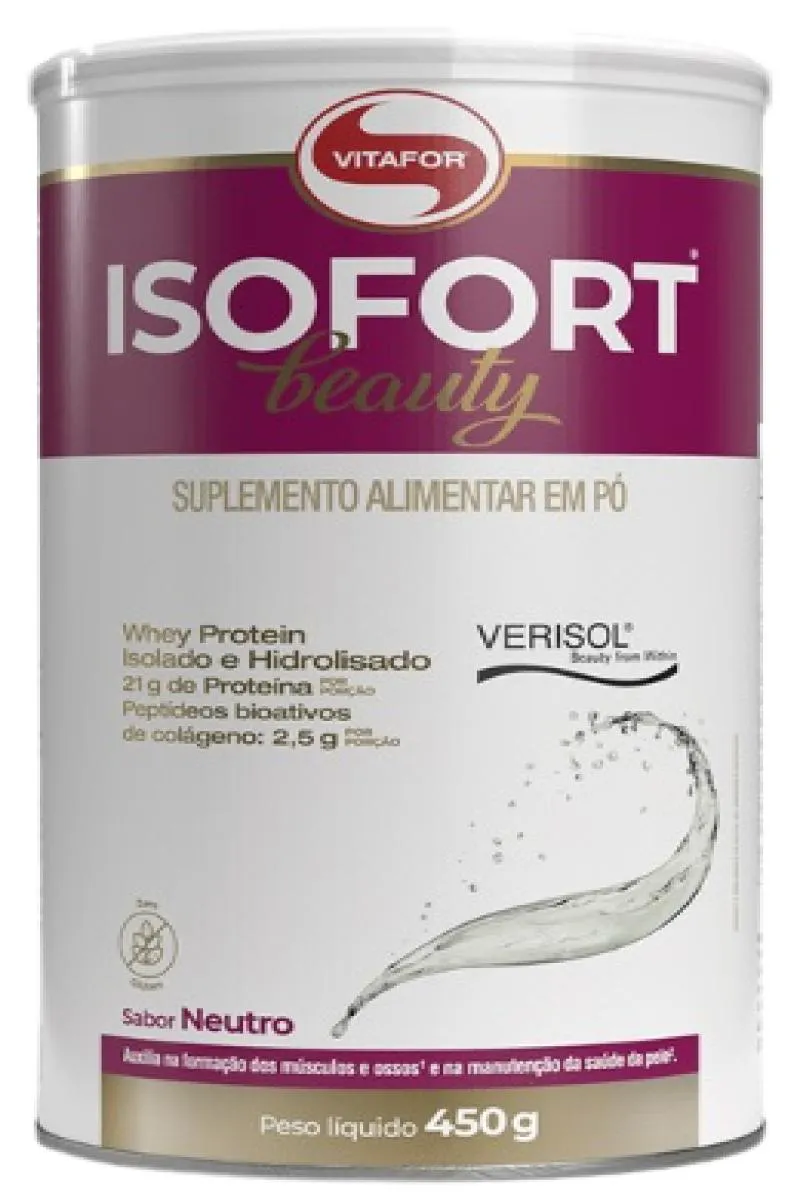 KIT 2X: ISOFORT BEAUTY WHEY PROTEIN NEUTRO VITAFOR 450G