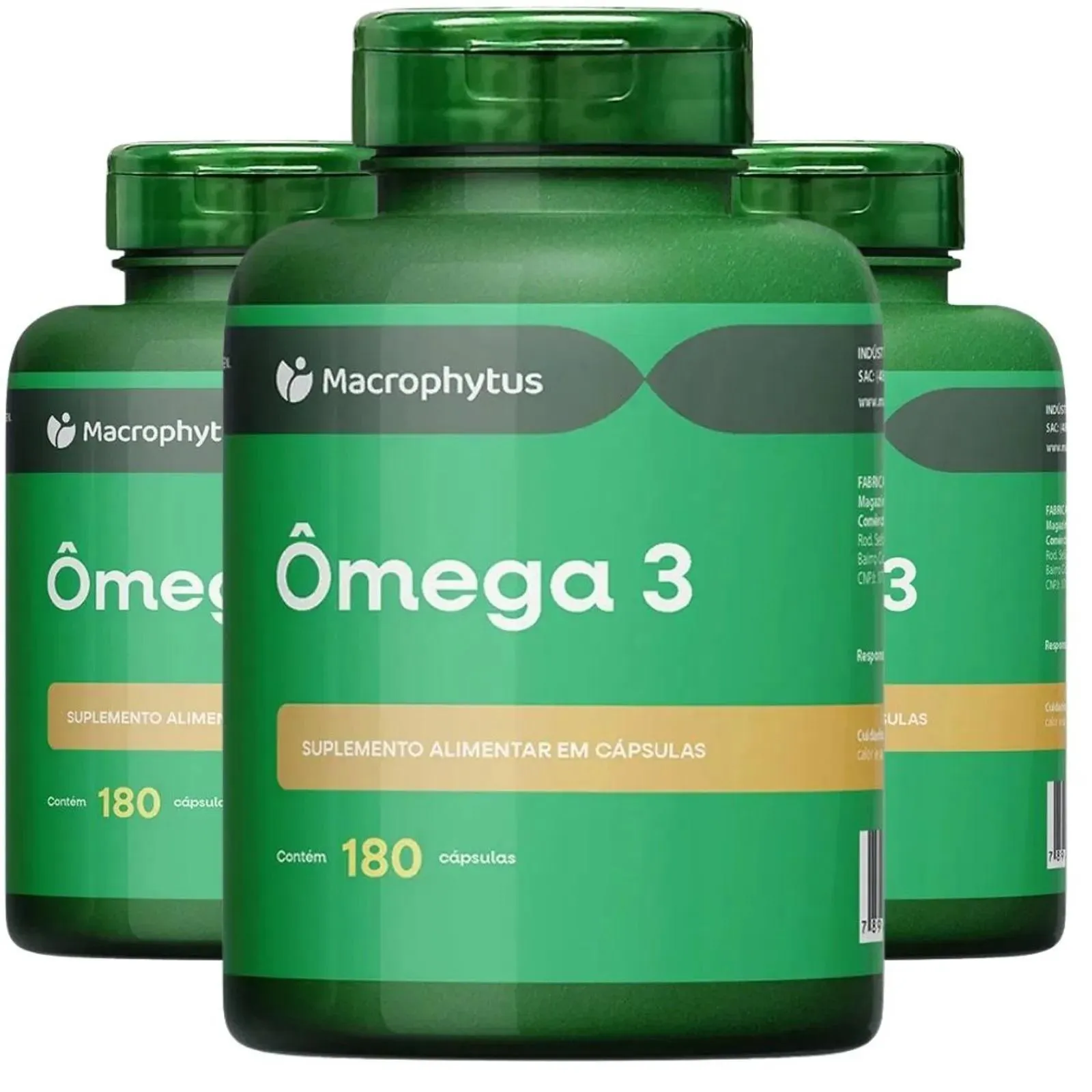 Kit 3X Ômega 3 1400mg 180 Softgels - Macrophytus