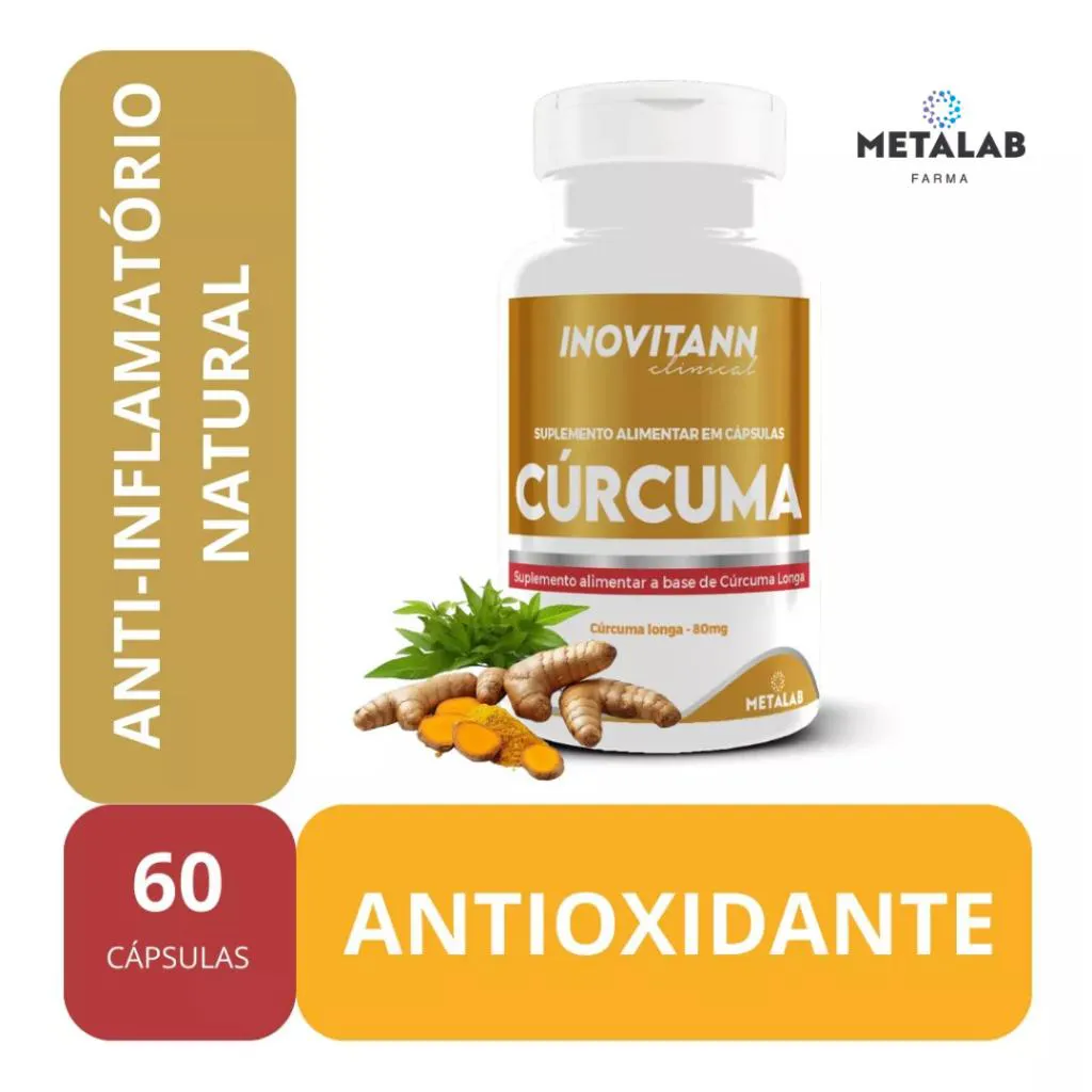 INOVITANN CúRCUMA ANTI-INFLAMATORIO 60 CáPULAS METALAB 80MG