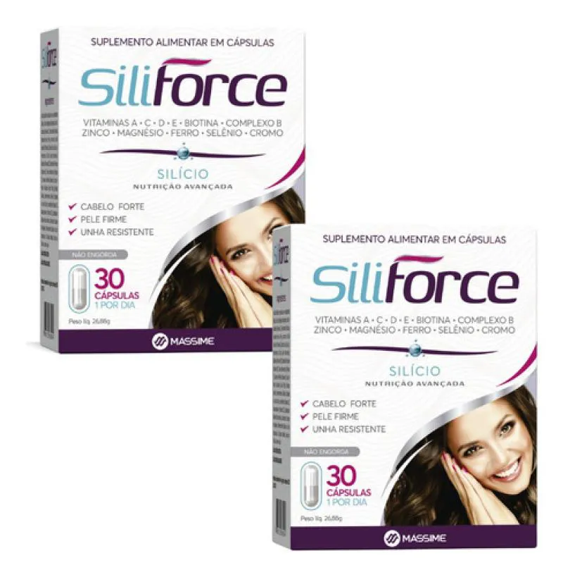 2X SILIFORCE 30 CáPSULAS - BIOTINA + VITAMINA B12 + A + C + D + E