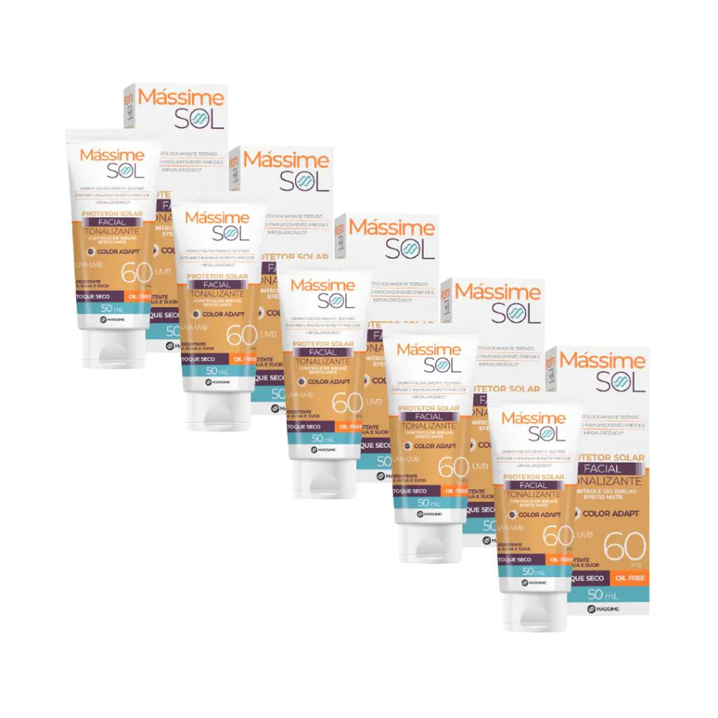 5X PROTETOR SOLAR FACIAL FPS 60 TONALIZANTE OIL FREE MASSIME