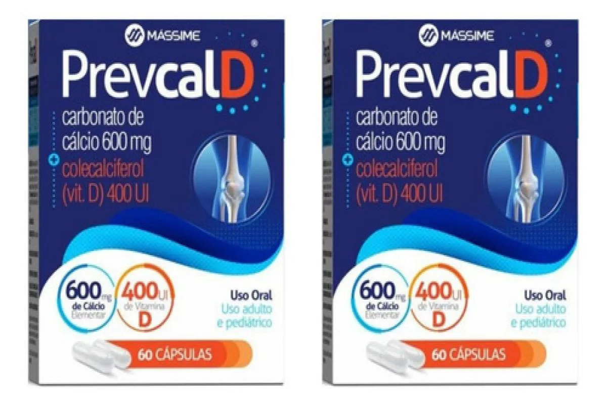 KIT 2X PREVCAL D - CáLCIO 600MG + VITAMINA D 400UI