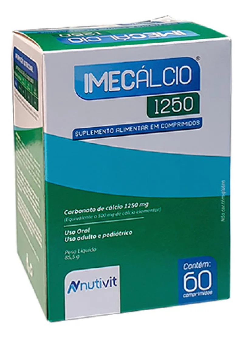 CARBONATO DE CáLCIO IMECALCIO 1250MG 60CPR CALCIO ELEMENTAR