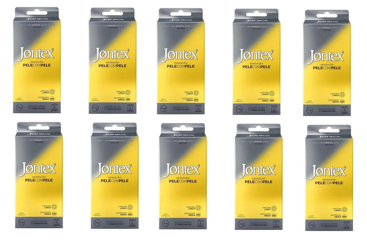 KIT 10 PRESERVATIVO JONTEX PELE COM PELE 4 UNIDADES - JONTEX