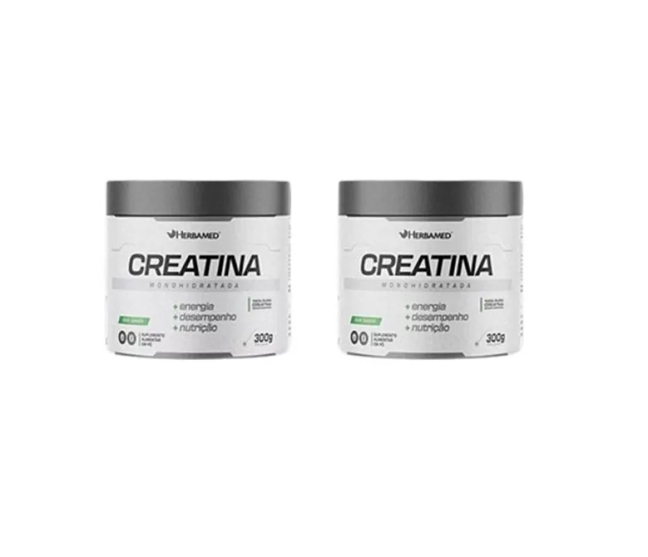 KIT 2 CREATINA MONOHIDRATADA 300G SABOR SEM SABOR - HERBAMED