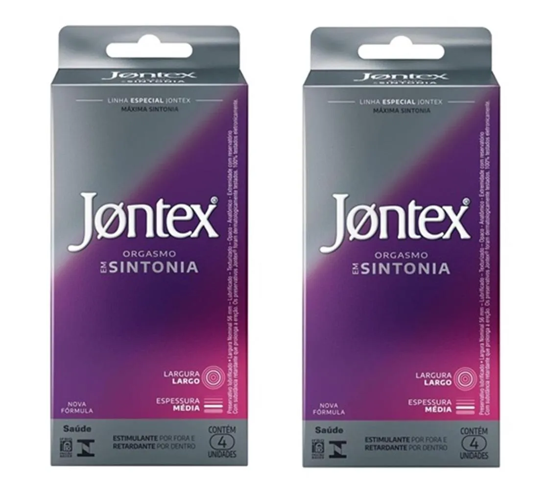 KIT 2 PRESERVATIVO JONTEX ORGASMO COM SINTONIA 4 UN - JONTEX