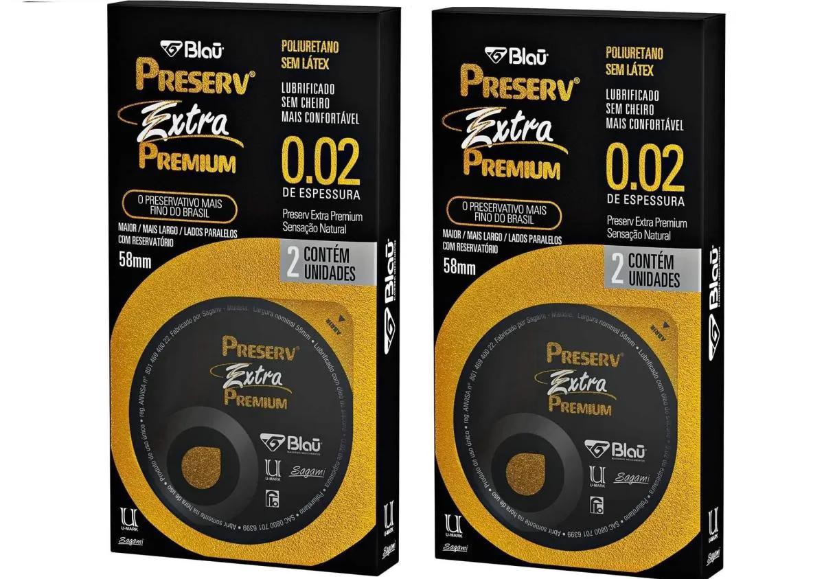 KIT 2 PRESERVATIVO PRESERV EXTRA PREMIUM COM 2 UNID - BLAU