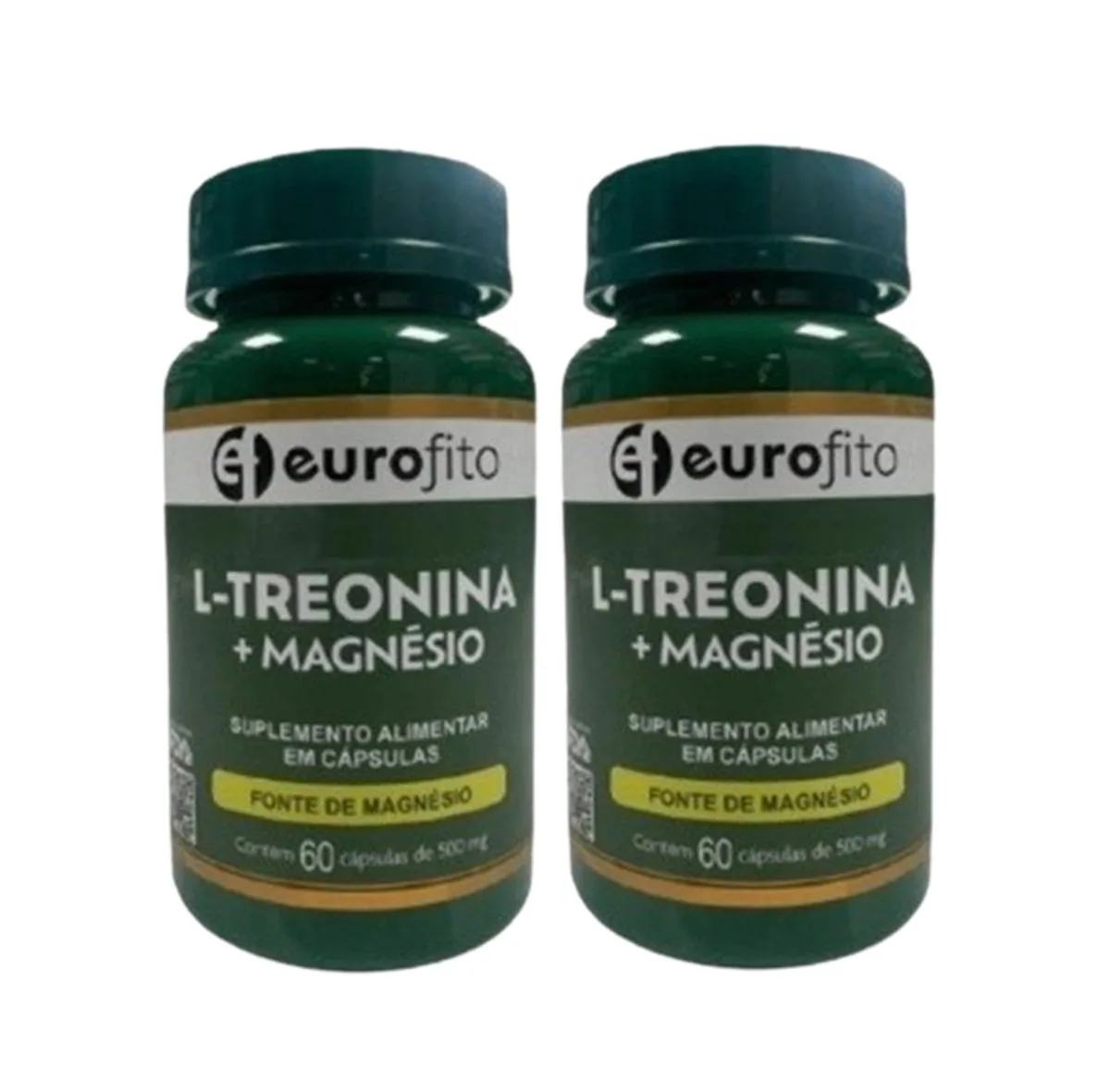 KIT 2 SUP ALIMENTAR L-TREONINA+MAGNESIO 60 CAPS - EUROFITO