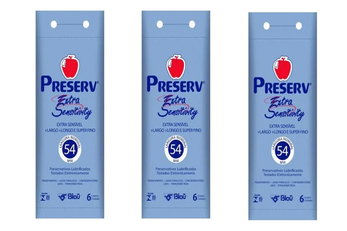 KIT 3 PRESERVATIVO EXTRA SENSITIVITY 6 UNIDADES - PRESERV
