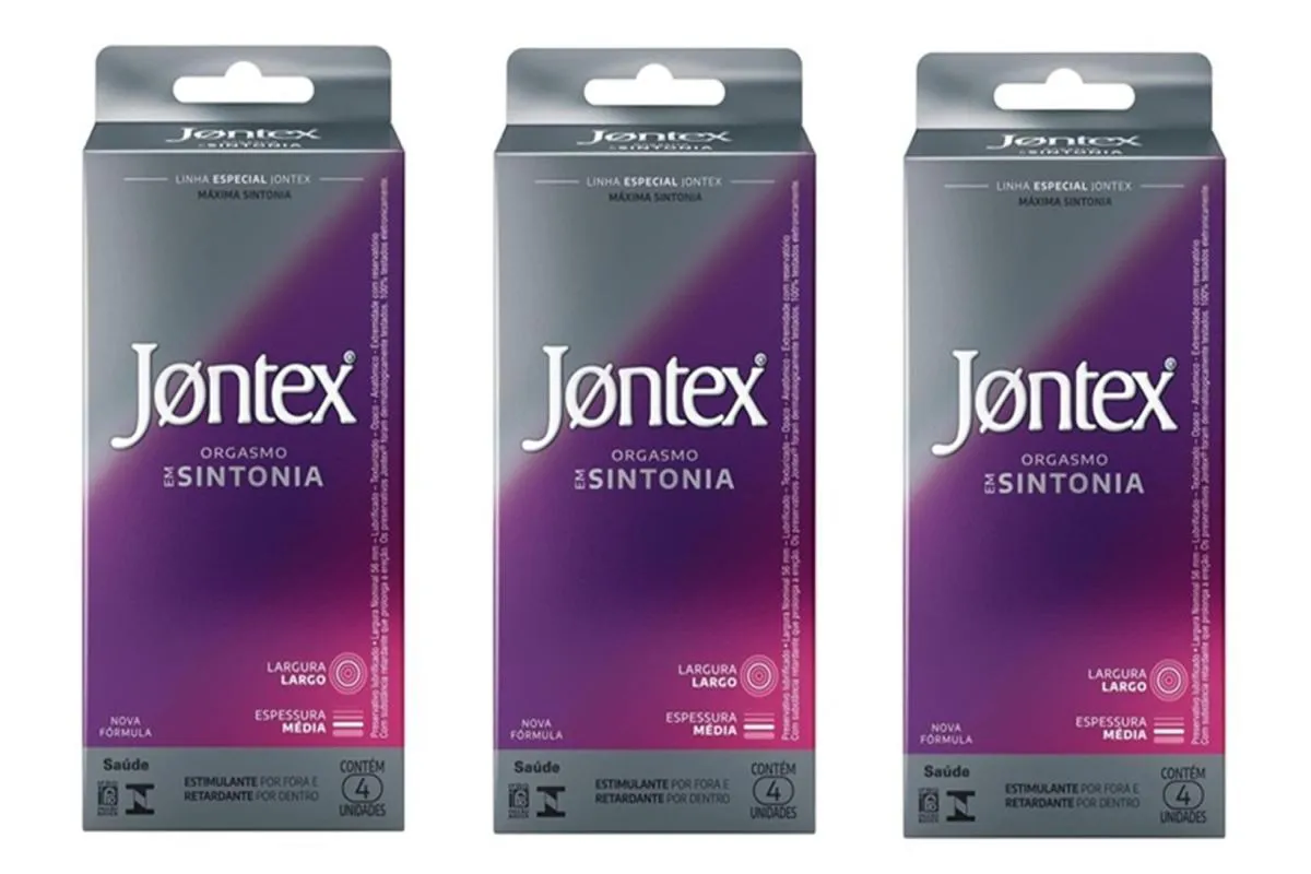 KIT 3 PRESERVATIVO JONTEX ORGASMO COM SINTONIA 4 UN - JONTEX