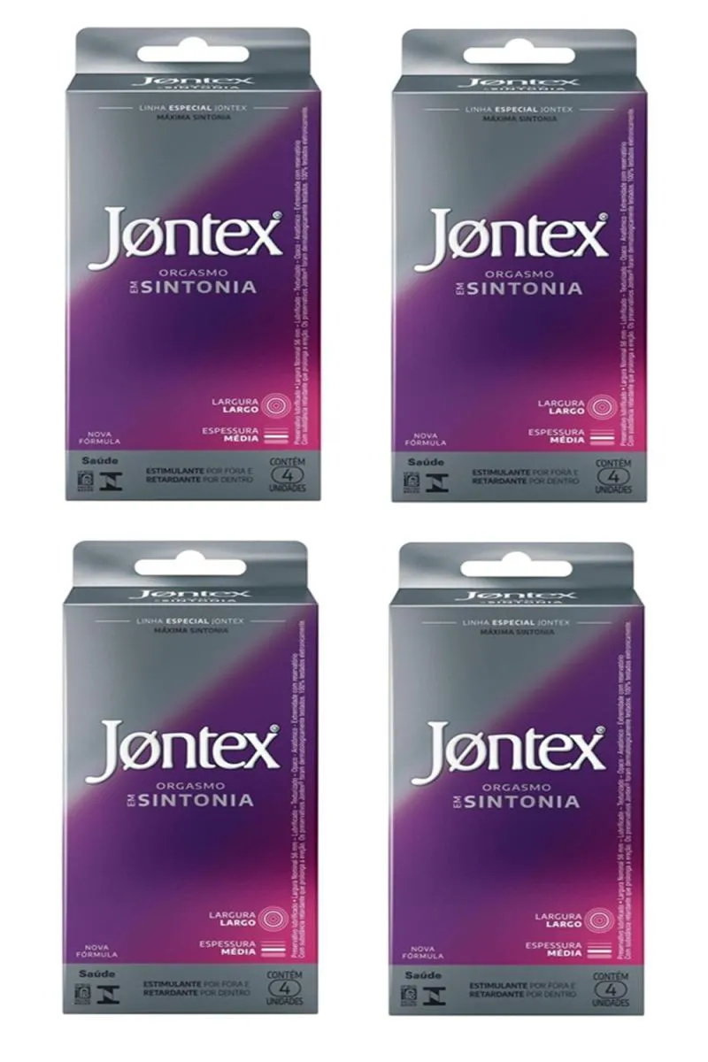 KIT 4 PRESERVATIVO JONTEX ORGASMO COM SINTONIA 4 UN - JONTEX