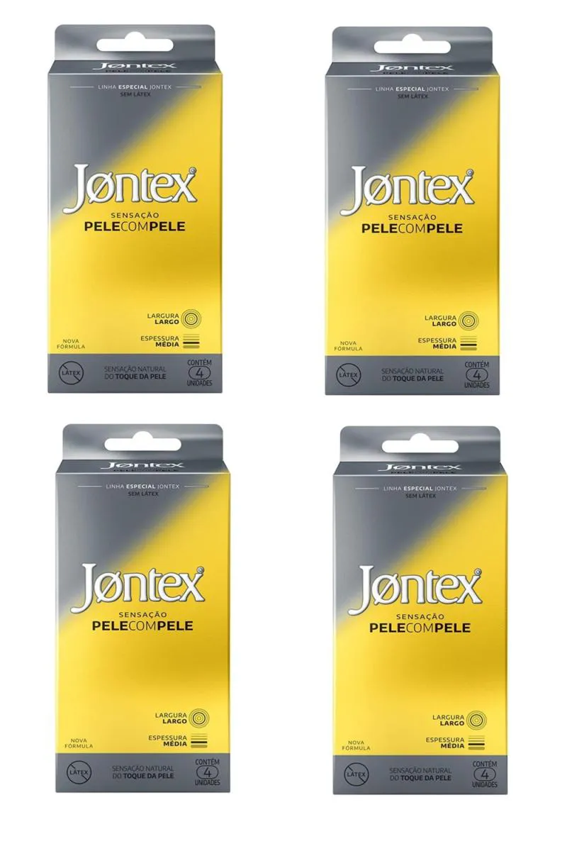 KIT 4 PRESERVATIVO JONTEX PELE COM PELE 4 UNIDADES - JONTEX