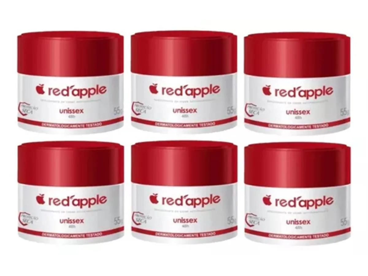 KIT 6 DESODORANTE EM CREME RED APPLE UNISSEX 55G - RED APPLE