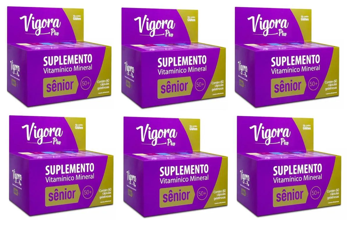 KIT 6 SUPLEMENTO VIGORA PLUS SêNIOR 50+ 60CPS-PRATIDONADUZZI