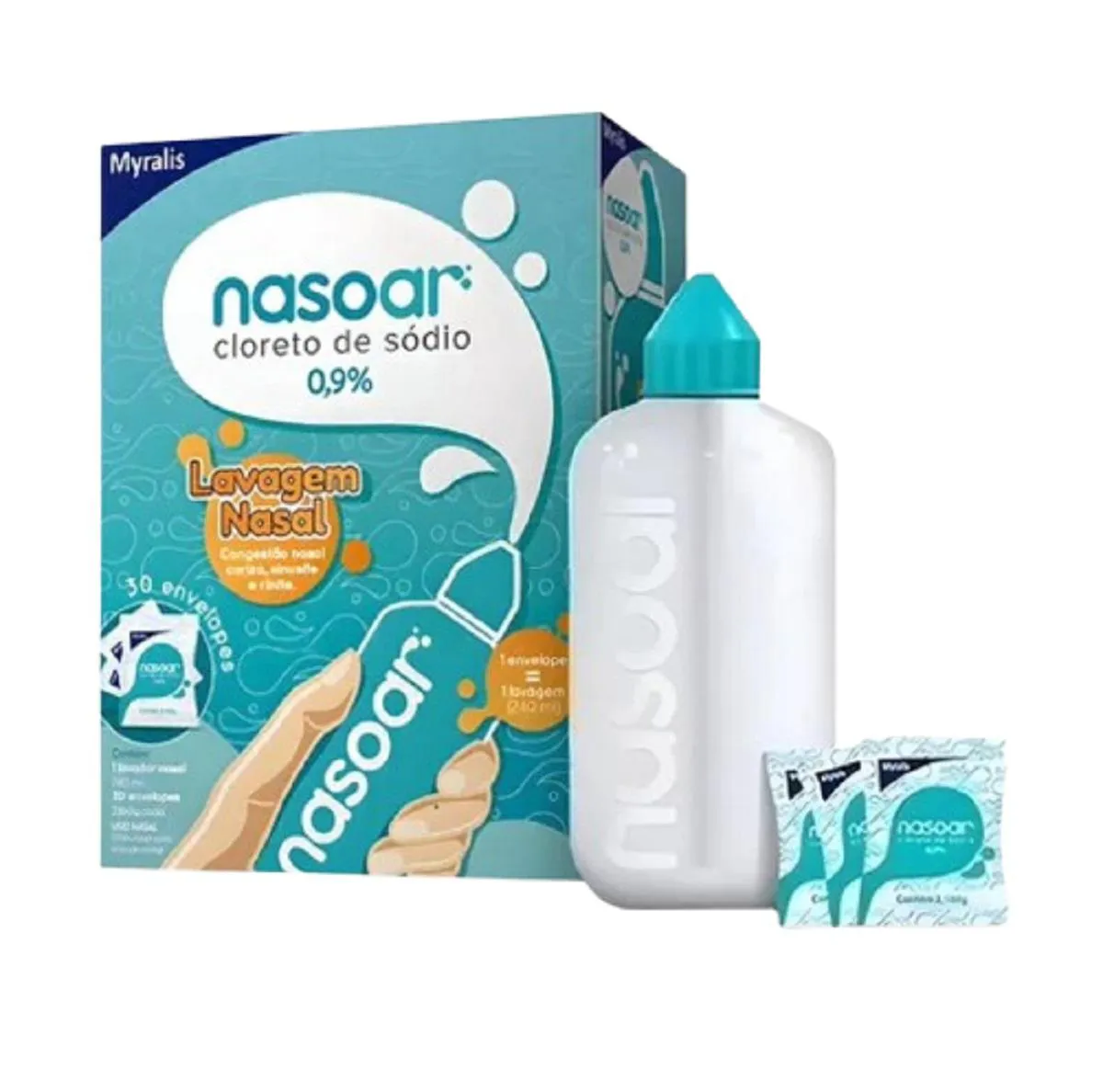 NASOAR LAVAGEM NASAL - FRASCO LAVADOR + 15 ENVELOPES
