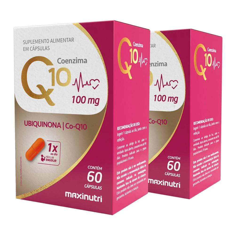KIT 2 COENZIMA Q10 GOLD UBIQUINONA 100MG 60 CáPS MAXINUTRI