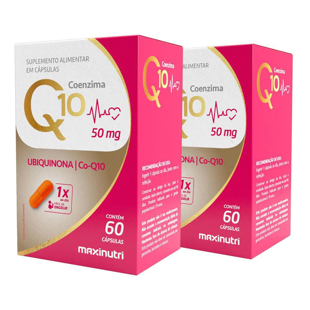 KIT 2 COENZIMA Q10 GOLD UBIQUINONA 50MG 60 CáPS MAXINUTRI
