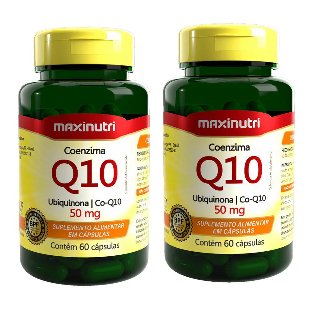 KIT 2 COENZIMA Q10 UBIQUINONA 50MG 60 CáPSULAS MAXINUTRI