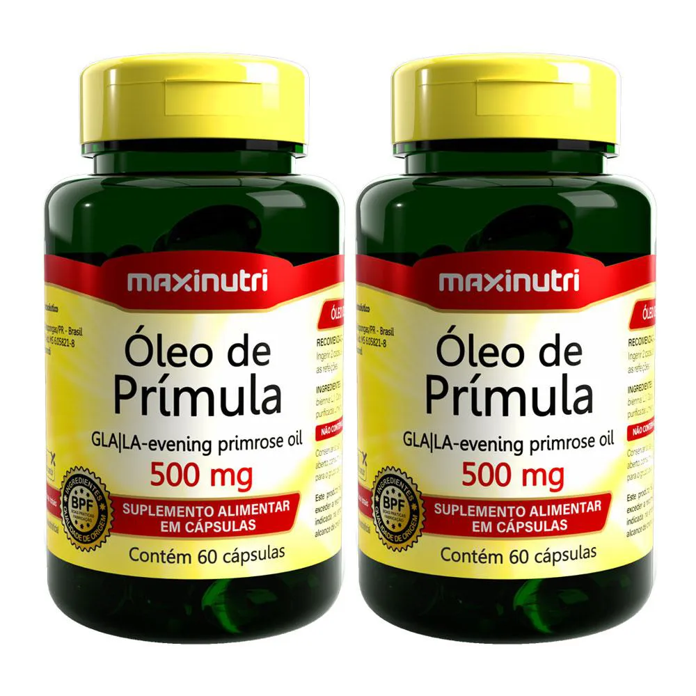 KIT 2 ÓLEO DE PRíMULA OENOTHERA BIENNIS L. 60 CáPS MAXINUTRI