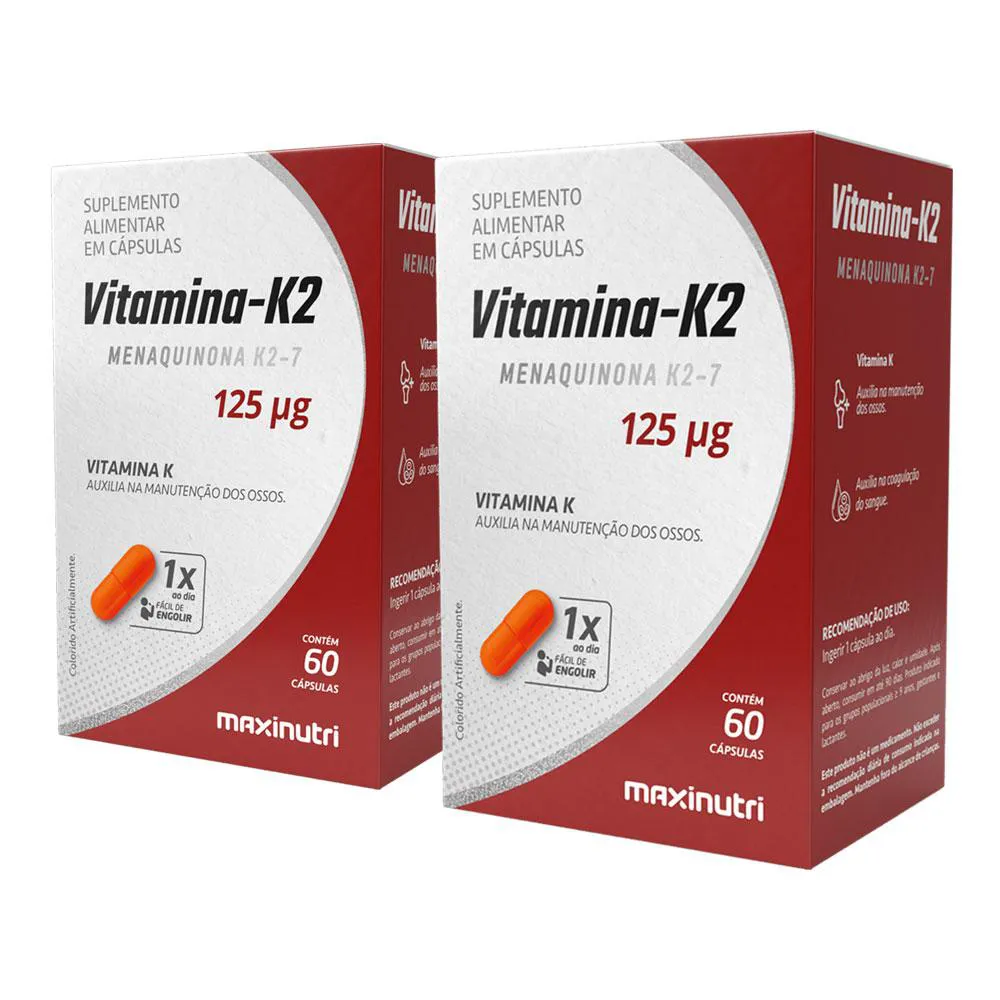 KIT 2 VITAMINA K2 MENAQUINGOLD MENAQUINONA K2-7 60 CáPS MAXINUTRI
