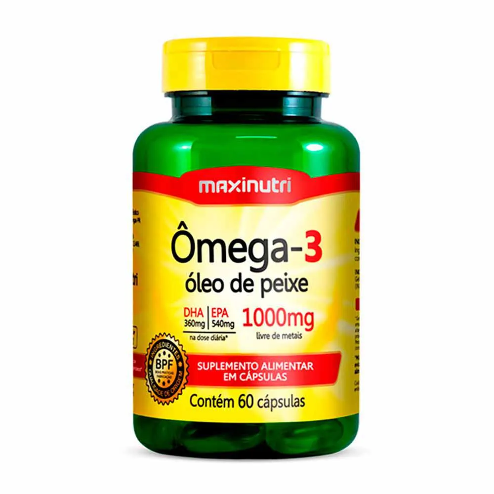 OMEGA 3 ÓLEO DE PEIXE EPA DHA 60 CáPSULAS 1000MG MAXINUTRI