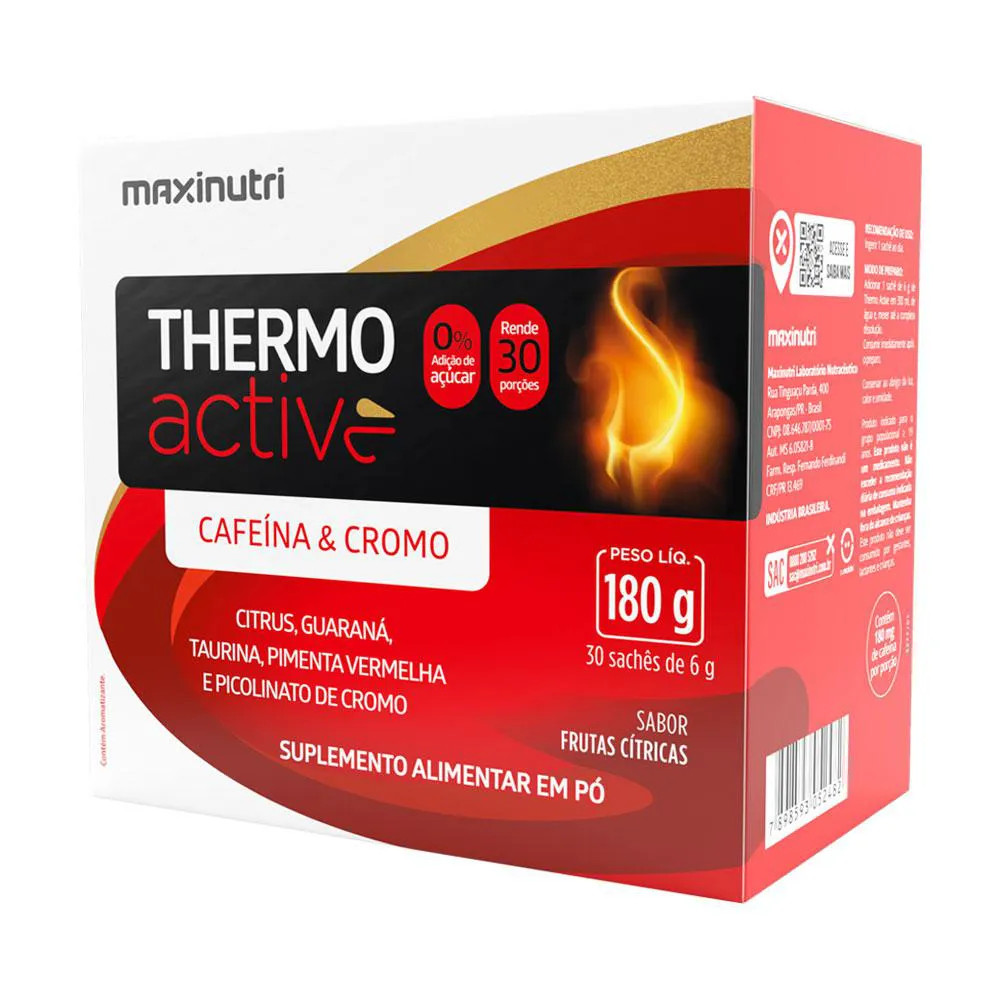 TERMOGêNICO THERMOACTIVE CITRUS GUARANá TAURINA 30 SACHêS MAXINUTRI