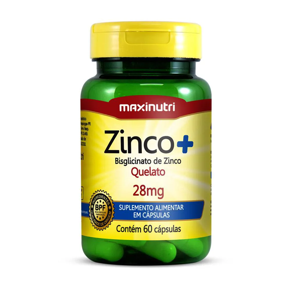 ZINCO+ BISGLICINATO DE ZINCO QUELATO 28MG 60 CáPS MAXINUTRI