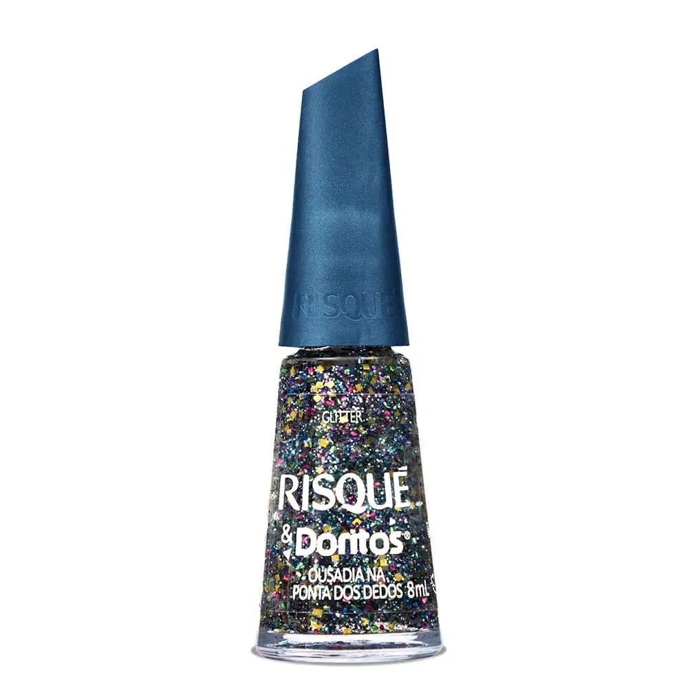 ESMALTE GLITTER RISQUé & DORITOS OUSADIA NA PONTA DOS DEDOS 8ML