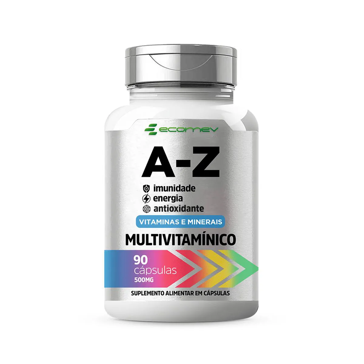 MULTIVITAMíNICO A-Z COMPLETO 22 VITAMINAS E MINERAIS 90 CAPSULAS - ECOMEV