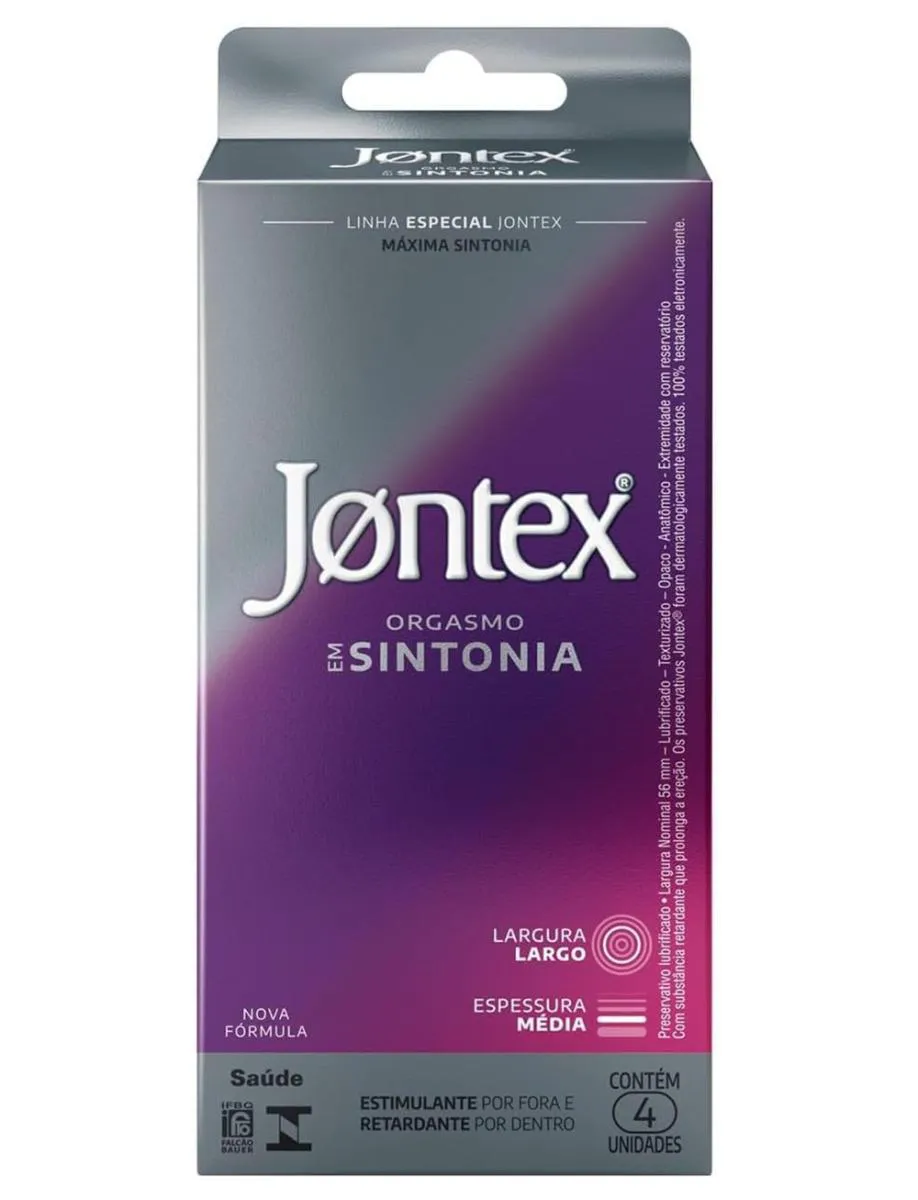 PRESERVATIVO JONTEX ORGASMO COM SINTONIA 4 UN - JONTEX