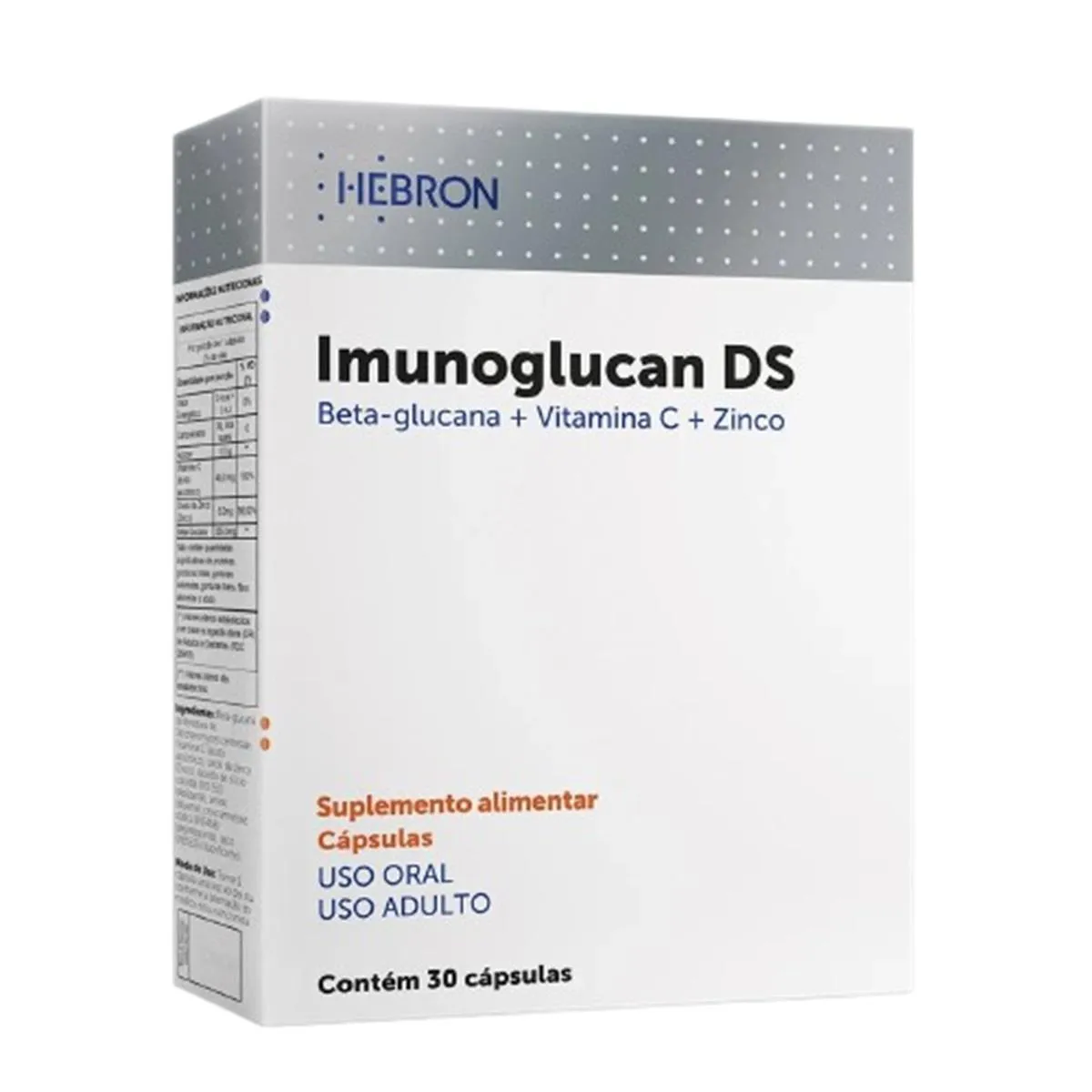 SUPLEMENTO ALIMENTAR IMUNOGLUCAN DS COM 60 CáPSULAS - HEBRON