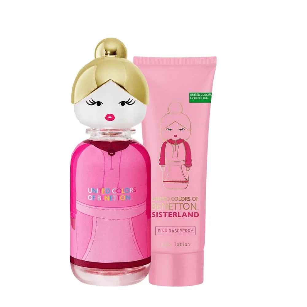 KIT PERFUME BENETTON SISTERLAND PINK RASPBERRY FEMININO EAU DE TOILETTE 80ML