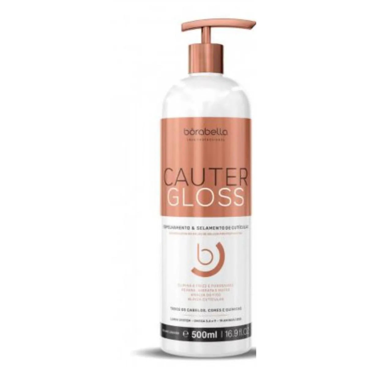 BORABELLA CAUTER GLOSS ESPELHAMENTO E BLINDAGEM CUTICULAR 500ML