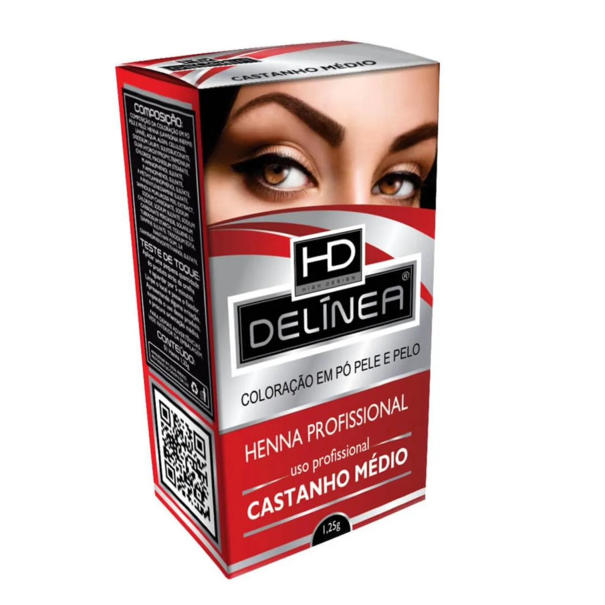 DELINEA HENNA PROFISSIONAL 1,25GR   SOLUÇÃO CREMOSA DE MISTURA 10ML CASTANHO MEDIO