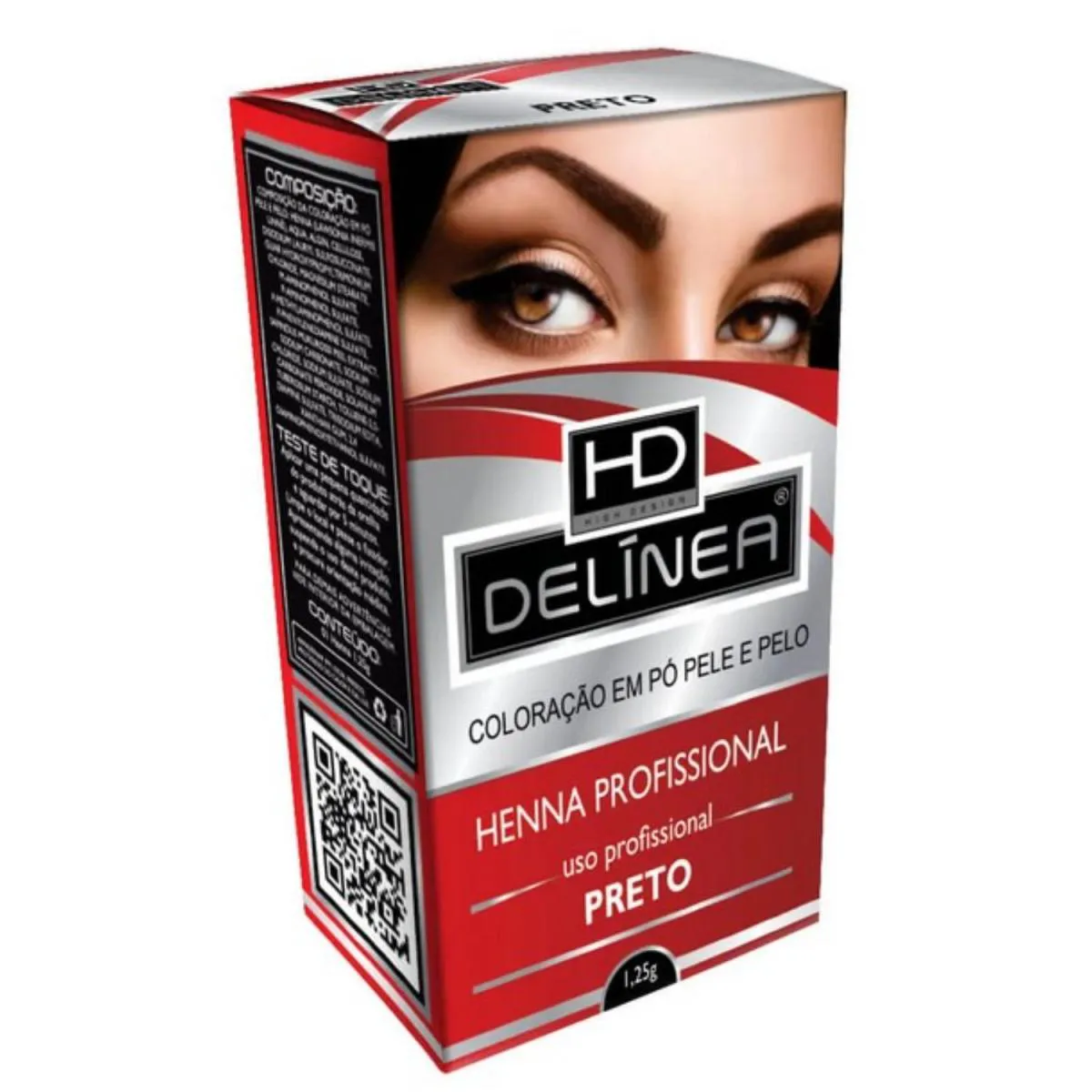DELINEA HENNA PROFISSIONAL 1,25GR   SOLUÇÃO CREMOSA DE MISTURA 10ML PRETO