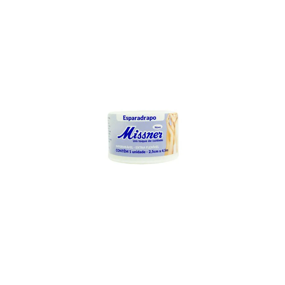 MISSNER ESPARADRAPO IMPERMEÁVEL BRANCO  2,5 CM X 4,5 M
