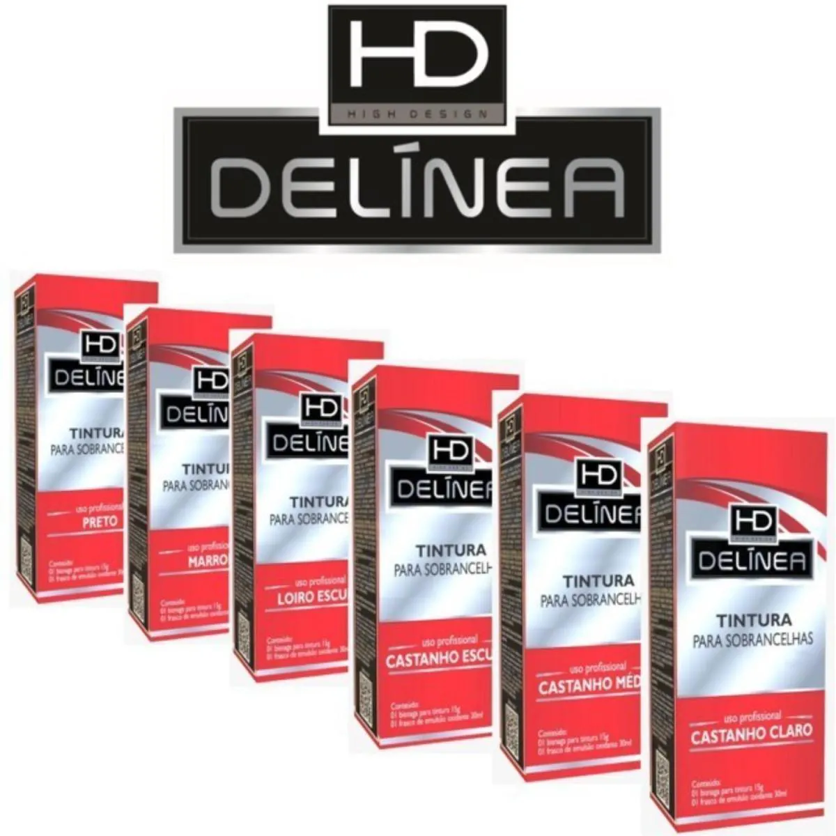 DELINEA TINTURA PARA SOBRANCELHAS E CÍLIOS 15GR Castanho Claro