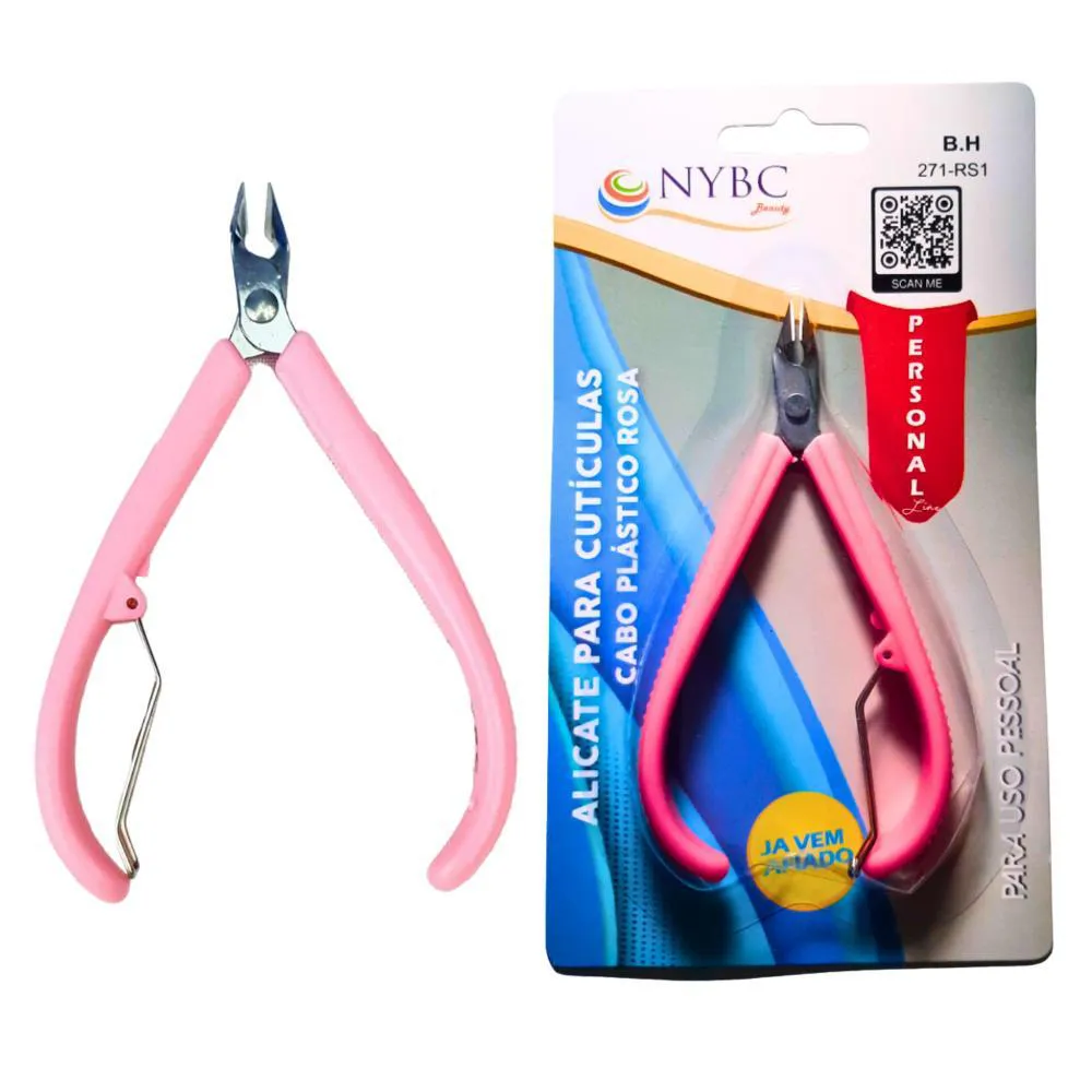 NYBC ALICATE CUTÍCULA CABO PLÁSTICO ROSA