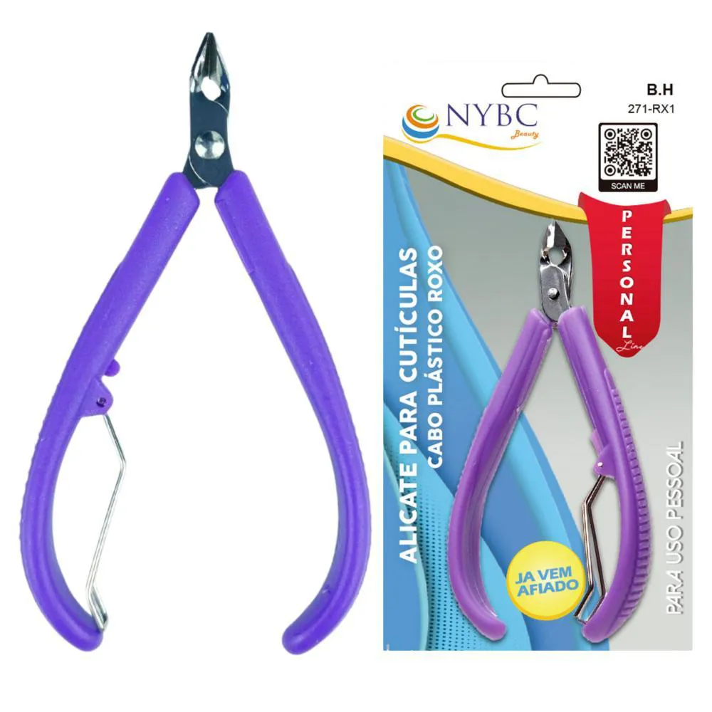 NYBC ALICATE CUTÍCULA CABO PLÁSTICO ROXO