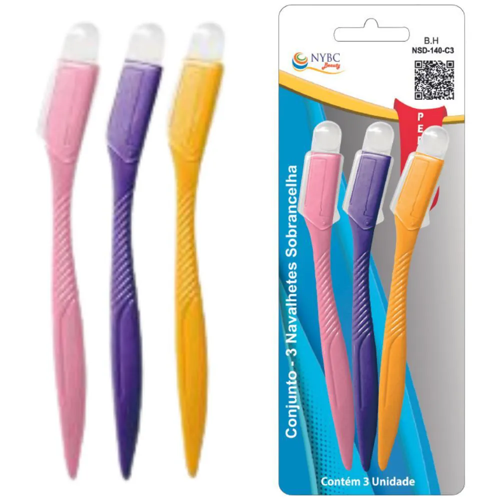 NYBC CONJUNTO 3 NAVALHETES PARA SOBRANCELHA