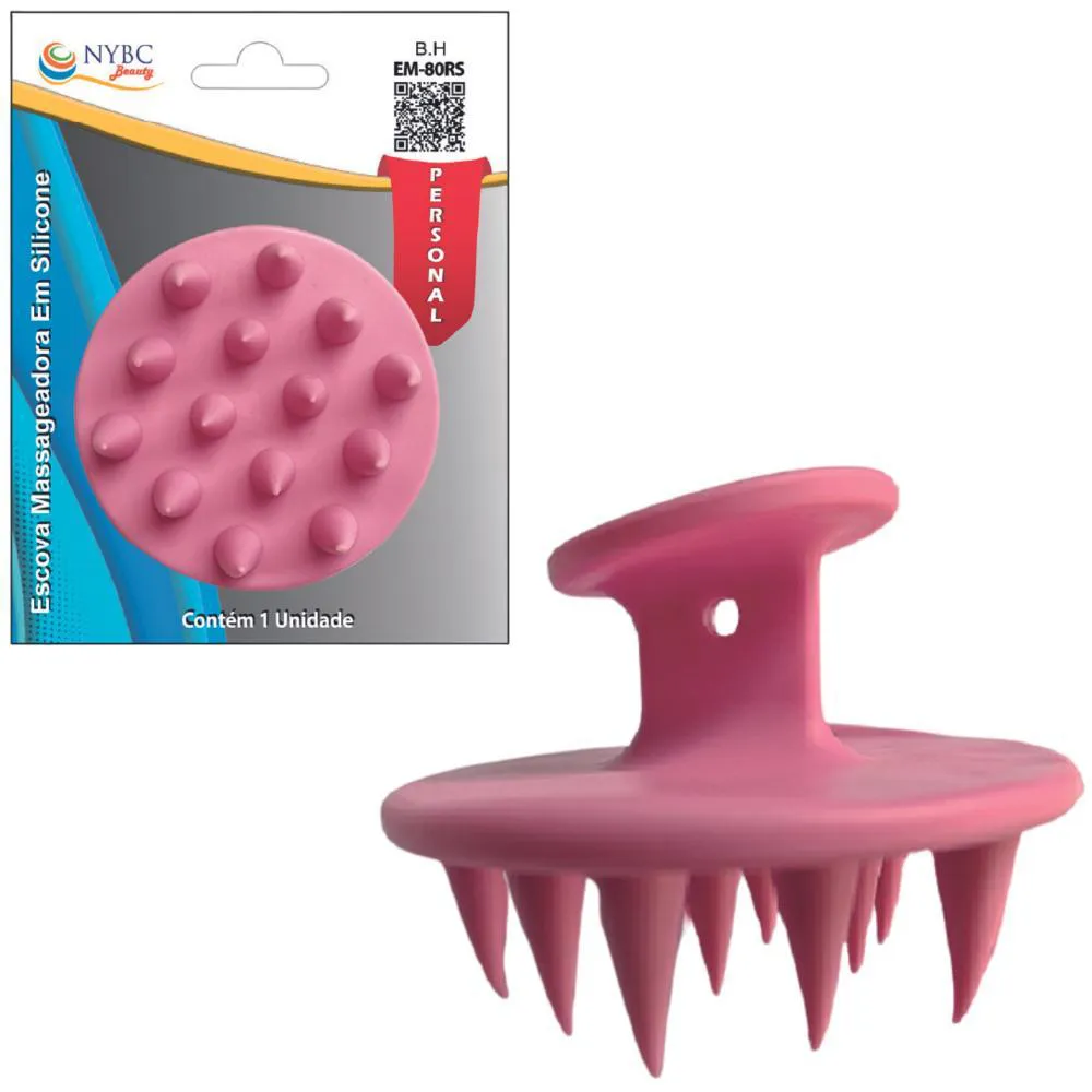 NYBC ESCOVA MASSAGEADOR DE SILICONE ROSA