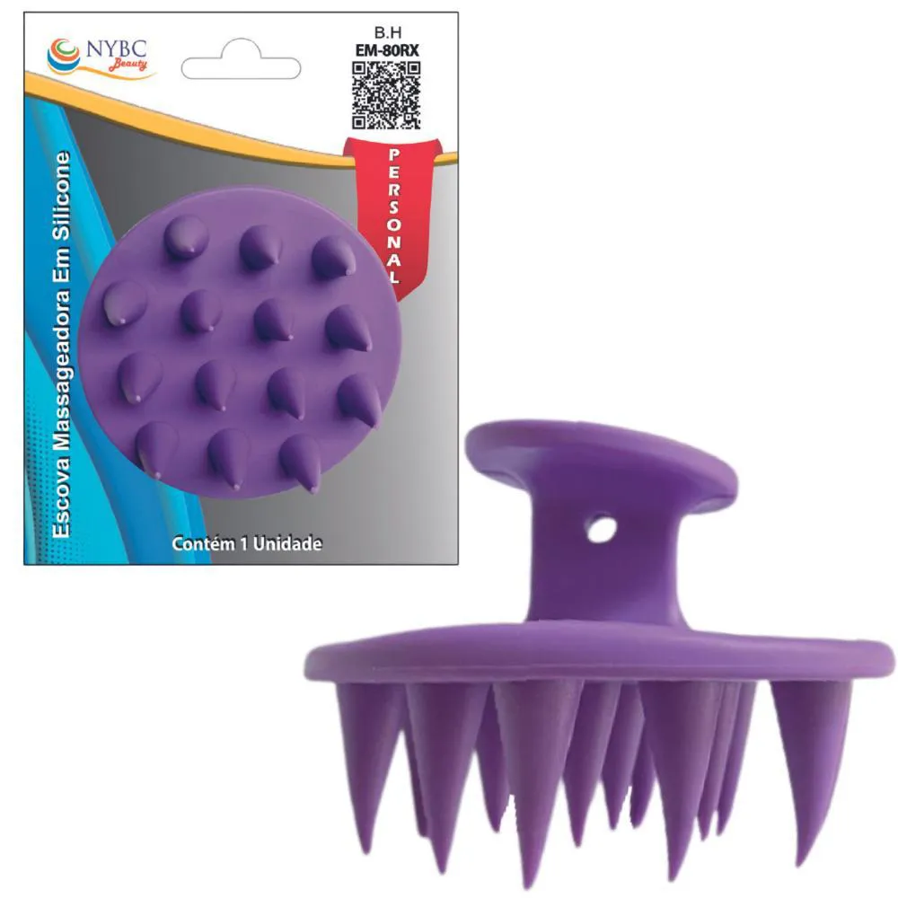 NYBC ESCOVA MASSAGEADOR DE SILICONE ROXA
