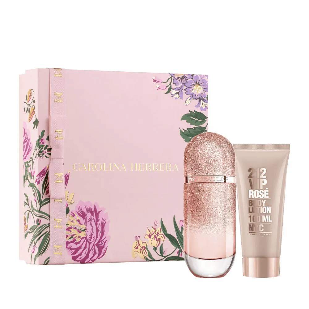 KIT PERFUME CAROLINA HERRERA 212 VIP ROSé ELIXIR FEMININO FEMININO EAU DE PARFUM 80ML